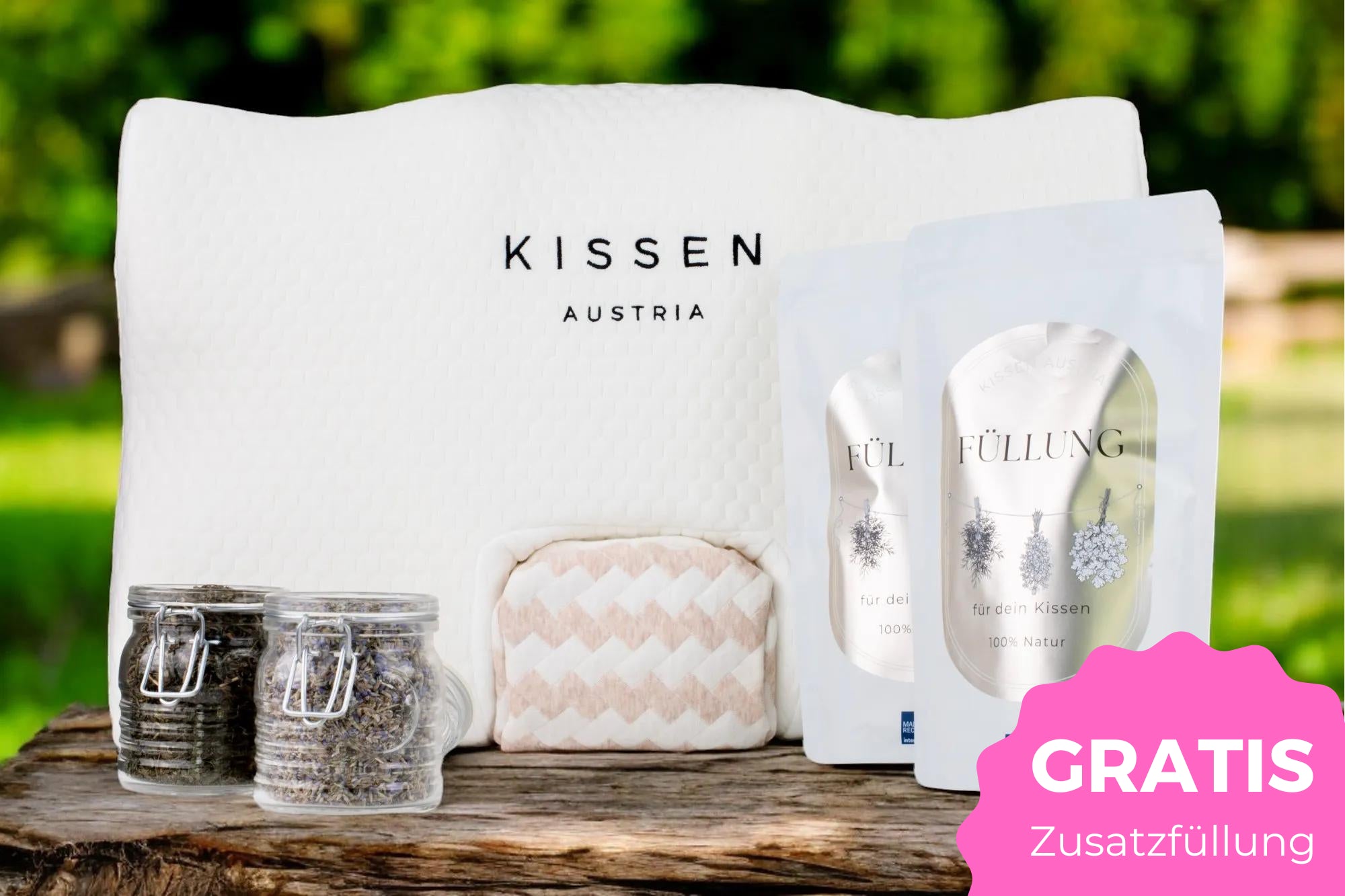 KISSEN Austria ergonomisches Kissen mit Heilpflanzen mit gratis Geschenk